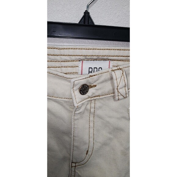 Urban Outfitters BDG Low Rise Tapered Moto Jean Size 26 Ivory Taper Wide Leg - Picture 3 of 7